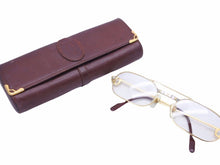 Load image into Gallery viewer, Cartier カルティエ サントス メガネ アイウェア ゴールド ボルドー 55 20 240 イタリア製 メンズ 中古 39601