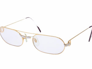 Cartier カルティエ サントス メガネ アイウェア ゴールド ボルドー 55 20 240 イタリア製 メンズ 中古 39601
