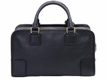 Load image into Gallery viewer, 極美品 ロエベ LOEWE アマソナ28 レザー ブラック 黒 ゴールド金具 レザー ハンドバッグ 中古 39604