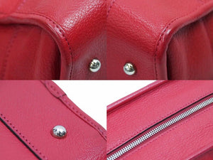 ロエベ LOEWE アマソナ28 レザー ハンドバッグ レッド 赤系 051112 カデナ クロシェット付き 良品 中古 39611