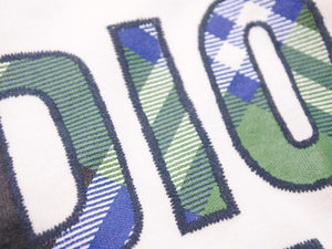 Christian Dior クリスチャンディオール Tシャツ 04年 Vネック チェック柄 DIOR DOLLS ホワイト コットン レディース 中古 39689