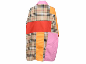 BURBERRY バーバリー ハーフジップ アノラック ノバチェック ティッシ期 パッチワークチェックシャツ コットン 美品 39692