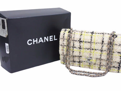 CHANEL シャネル ココマーク ツイード ダブルフラップ 9番台 ダブルチェーンバッグ マルチカラー シルバー金具 9491000 美品 39700