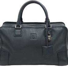 画像をギャラリービューアに読み込む, LOEWE ロエベ ハンドバッグ アマソナ36 ネイビー シルバー金具 レディース 中古 N39705 正規品