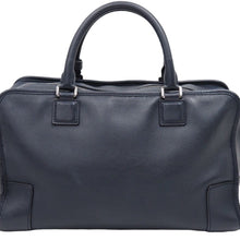 画像をギャラリービューアに読み込む, LOEWE ロエベ ハンドバッグ アマソナ36 ネイビー シルバー金具 レディース 中古 N39705 正規品