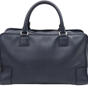 LOEWE ロエベ ハンドバッグ アマソナ36 ネイビー シルバー金具 レディース 中古 N39705 正規品