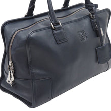 画像をギャラリービューアに読み込む, LOEWE ロエベ ハンドバッグ アマソナ36 ネイビー シルバー金具 レディース 中古 N39705 正規品