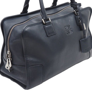 LOEWE ロエベ ハンドバッグ アマソナ36 ネイビー シルバー金具 レディース 中古 N39705 正規品