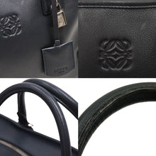 画像をギャラリービューアに読み込む, LOEWE ロエベ ハンドバッグ アマソナ36 ネイビー シルバー金具 レディース 中古 N39705 正規品