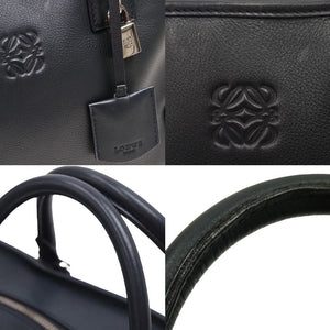 LOEWE ロエベ ハンドバッグ アマソナ36 ネイビー シルバー金具 レディース 中古 N39705 正規品