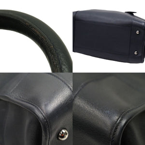 LOEWE ロエベ ハンドバッグ アマソナ36 ネイビー シルバー金具 レディース 中古 N39705 正規品