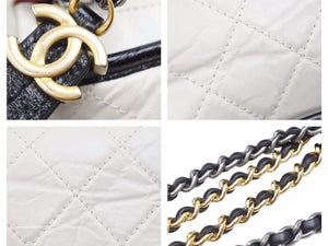 CHANEL シャネル ガブリエル ドゥ ホーボー チェインショルダーバッグ 24番台 ブラック ホワイト レディース 中古 39710