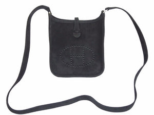 HERMES エルメス エブリンTPMドブリス ブラック ショルダーバッグ □H刻印 スエード 黒 美品 中古 39727