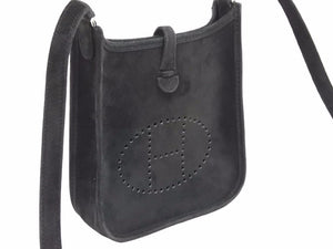 HERMES エルメス エブリンTPMドブリス ブラック ショルダーバッグ □H刻印 スエード 黒 美品 中古 39727