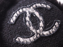 画像をギャラリービューアに読み込む, CHANEL シャネル イヤーマフ ブラック 黒 ココマーク ロゴ カシミヤ 耳あて ツイード 小物 レディース 中古 39761