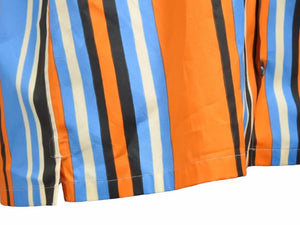 PRADA プラダ 美品 22SS ストライプシャツ バヤデール バヤデレストライプ ボウリングカラー 三角形パッチ オレンジ 39896