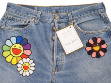 Load image into Gallery viewer, 世界20本 READYMADE×MURAKAMI TAKASHI レディメイド×村上隆 フラワーパッチデニムパンツ RE-CO-BL-TK-00-03 メンズ 未使用 N39826