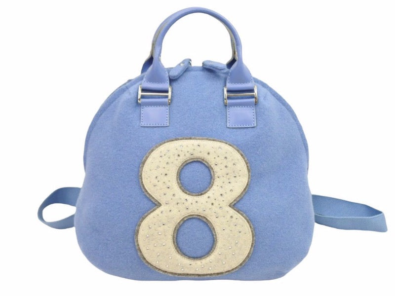 muta × bonfanti ムータ ボンファティ８ バッグパック ２WAY ハンドバッグ ブルー ドット柄 ラインストーン 美品 39867