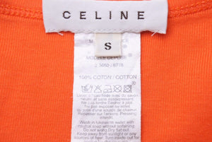 セリーヌ 美品 Tシャツ 半袖 カットソー コットン トリオンフ トップス スタッズ オレンジ レディース サイズS 39956