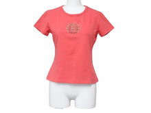 Load image into Gallery viewer, CELINE セリーヌ ライトストーン トリオンフ Tシャツ カットソー コットン トップス レッド レディース サイズM 中古 39957