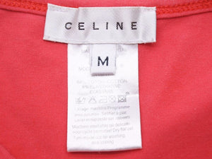 CELINE セリーヌ ライトストーン トリオンフ Tシャツ カットソー コットン トップス レッド レディース サイズM 中古 39957