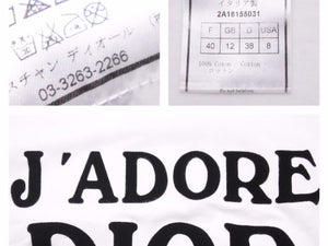 Christian Dior クリスチャンディオール カットソー ロングスリーブ J’ADORE コットン トップス レディース サイズF40 中古 39959