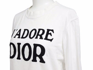 Christian Dior クリスチャンディオール カットソー ロングスリーブ J’ADORE コットン トップス レディース サイズF40 中古 39959