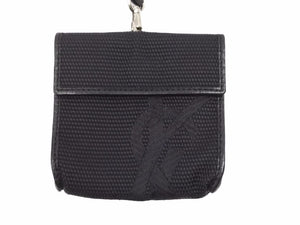 Yves Saint Laurent イヴサンローラン ショルダーポーチ ミニ キャンバス レザー YSLロゴ ユニセックス 中古 39976