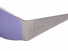 Load image into Gallery viewer, CHANEL シャネル サングラス アイウェア ヴィンテージ ロゴ シルバー ブラック ブルーレンズ 小物 08846 45002 中古 41757