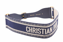 Load image into Gallery viewer, 美品 Christian Dior ディオール ベルト ネイビー エンブロイダリー キャンバス 50-MA-0220 75 中古 40092