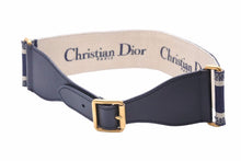Load image into Gallery viewer, 美品 Christian Dior ディオール ベルト ネイビー エンブロイダリー キャンバス 50-MA-0220 75 中古 40092