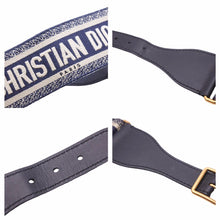 Load image into Gallery viewer, 美品 Christian Dior ディオール ベルト ネイビー エンブロイダリー キャンバス 50-MA-0220 75 中古 40092