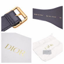 Load image into Gallery viewer, 美品 Christian Dior ディオール ベルト ネイビー エンブロイダリー キャンバス 50-MA-0220 75 中古 40092