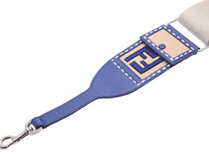FENDI フェンディ ストラップユー ショルダーストラップ カードポケット付き ベージュ ネイビー ユニセックス 美品 N40094