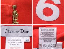 画像をギャラリービューアに読み込む, Christian Dior クリスチャンディオール ワンピース キャミソール 水着 6 ジップ レッド ゴールド サイズ12A レディース 中古 40102