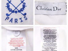 画像をギャラリービューアに読み込む, Christian Dior クリスチャンディオール ポロシャツ ロゴ パリス ヴィンテージ ホワイト ブルー 中古 40105