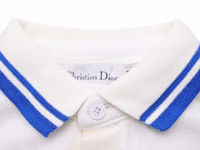 Load image into Gallery viewer, Christian Dior クリスチャンディオール ポロシャツ ロゴ パリス ヴィンテージ ホワイト ブルー 中古 40105