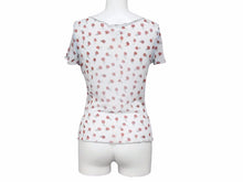 Load image into Gallery viewer, CHANEL シャネル 半袖Tシャツ レーストップス 99S シースルー ココマーク ロゴ 総柄 リンゴ レディース 中古 40106