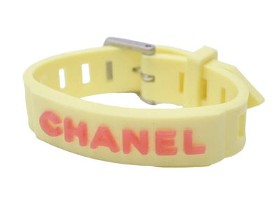 CHANEL シャネル ブレスレット バングル ラバー ヴィンテージ 99P イエロー レッド 中古 40116