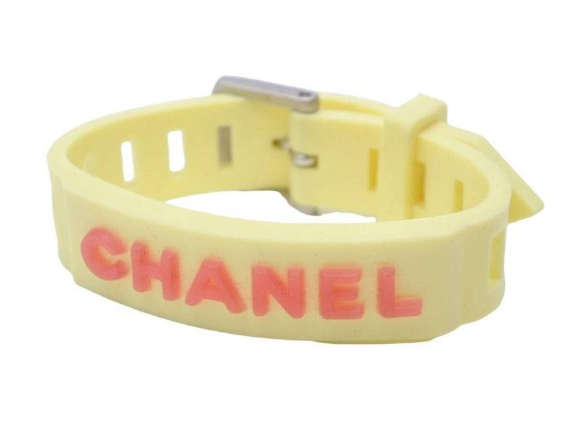 CHANEL シャネル ブレスレット バングル ラバー ヴィンテージ 99P イエロー レッド 中古 40116