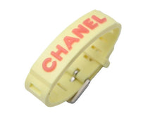 Load image into Gallery viewer, CHANEL シャネル ブレスレット バングル ラバー ヴィンテージ 99P イエロー レッド 中古 40116