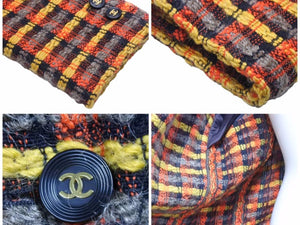 CHANEL シャネル ツイードジャケット P05880W02256 95A サイズ 40 オレンジ イエロー ブラック 美品 40185