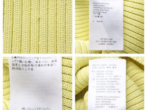 BALENCIAGA バレンシアガ ロゴ タグ リブ ニットセーター レーヨン ナイロン イエロー 2021 91969 T5169 良好 40212