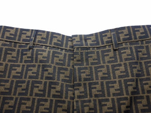 FENDI フェンディショートパンツ ズッカ柄 ロゴ ブラウン メンズ サイズ46 美品 40215