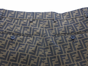 FENDI フェンディショートパンツ ズッカ柄 ロゴ ブラウン メンズ サイズ46 美品 40215