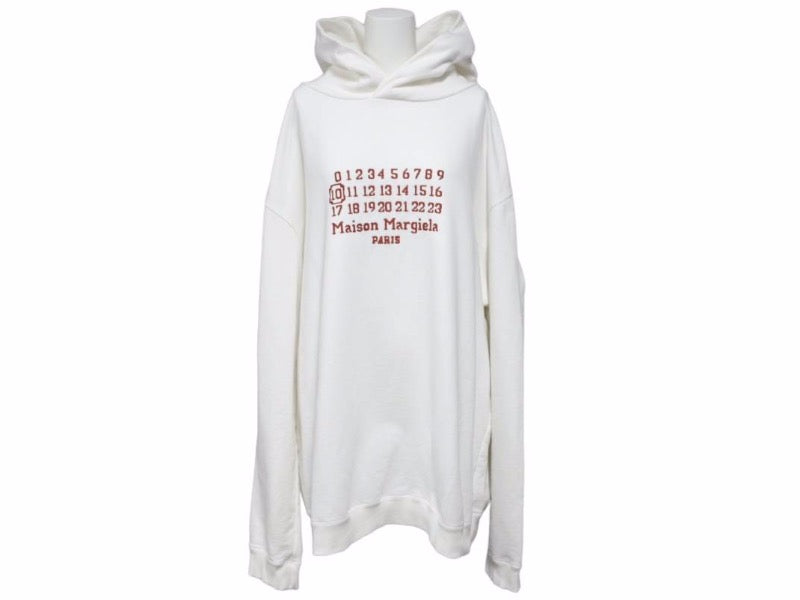 【極美品】Maison Margiela ロゴ　パーカー ホワイト 白　メンズ