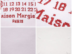 MAISON MARGIELA メゾンマルジェラ パーカー カレンダーロゴ ホワイト レッド メンズ サイズ50 美品 N40225