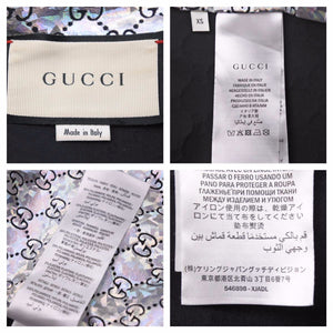 GUCCI グッチ ジャケット グッチ 2019ss 546898 ラミネート スパークリング メンズ GGジャージー シルバー XS 中古 40228