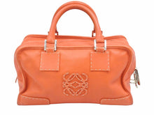 Load image into Gallery viewer, ロエベ LOEWE アマソナ28 レザー ハンドバッグ オレンジ カデナクロシェット付き 美品 中古 40390 正規品