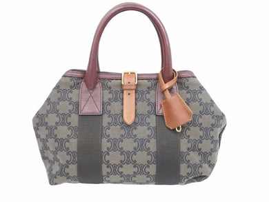 CELINE セリーヌ ヴィンテージ ハンドバッグ トリオンフ柄 ブラウン 美品 40400
